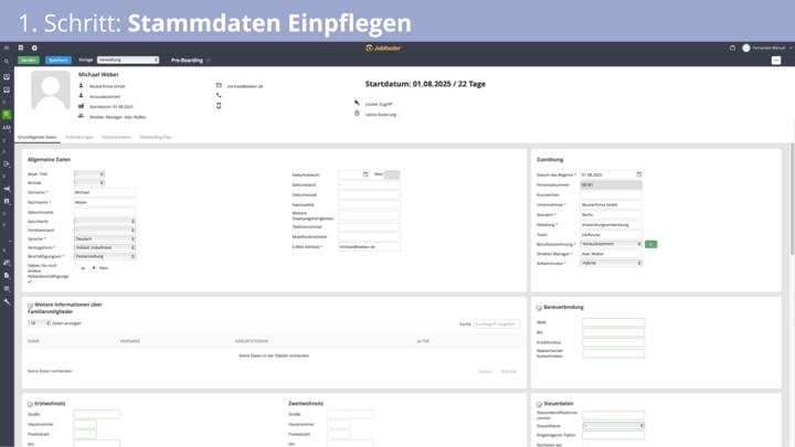 Stammdaten einpflegen