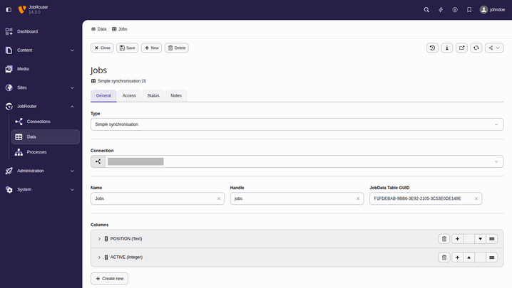 Editing JobData table links