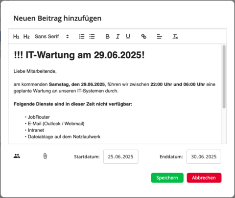 Neuen Beitrag erstellen