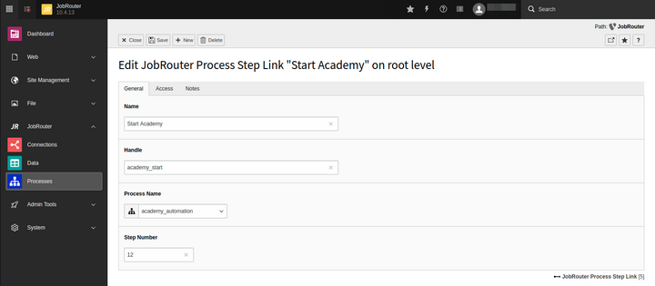 Create and edit step details in a backend form