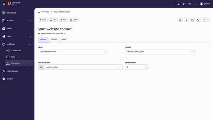 Create and edit step details in a backend form