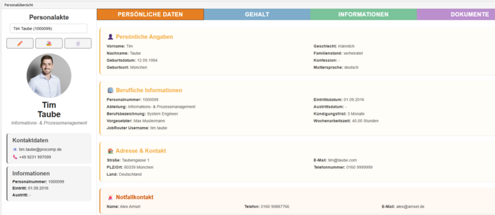Beispiel Dashboardansicht
