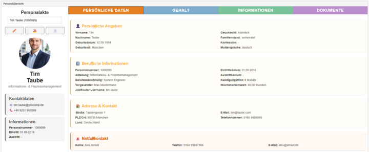 Beispiel Dashboardansicht