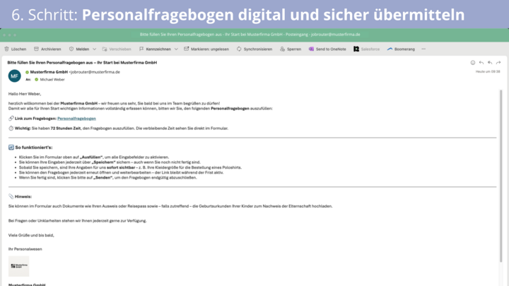 Personalfragebogen digital und sicher übermitteln